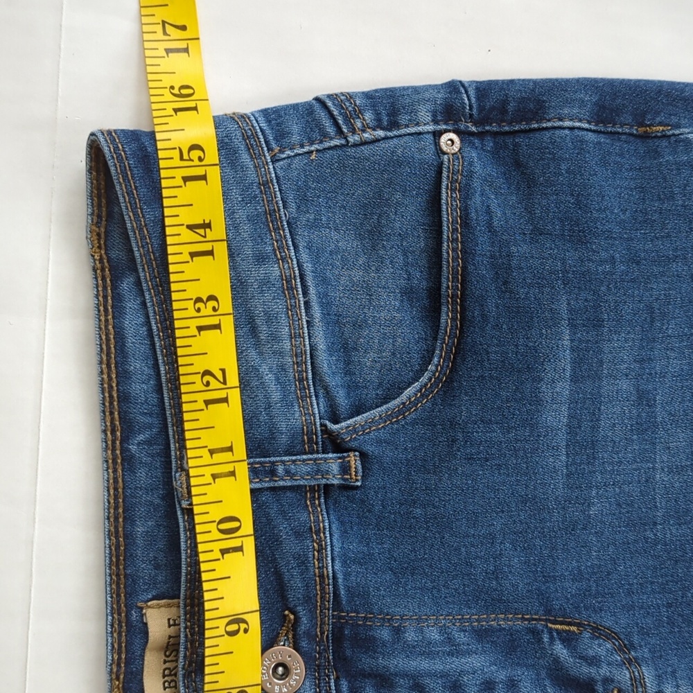 Honey & Bristle Distressed Frayed Hem Capri Jeans 10P Blue - Picture 13 of 15